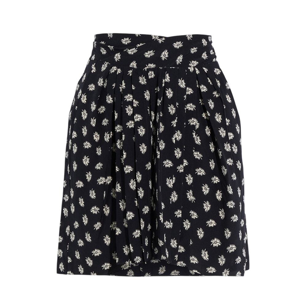 Isabel Marant Pleated Black Crepe De Chine Mini Skirt Size 38 EU / US 6